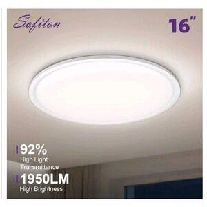 16 Inch LED Ceiling Light Flush Mount, 1950LM 30W 5 CCT Adjustable Super Slim